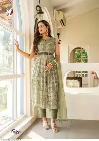 Trendy Patchwork Print Anarkali Kurta Set with Dupatta – Modern Ethnic Wear