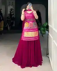Stunning Magenta Embroidered Lehenga Set with Dupatta – Festive & Wedding Wear