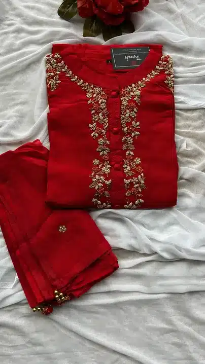 Elegant Rose Pink Embroidered Kurta Set with Dupatta – Festive & Ethnic Wear