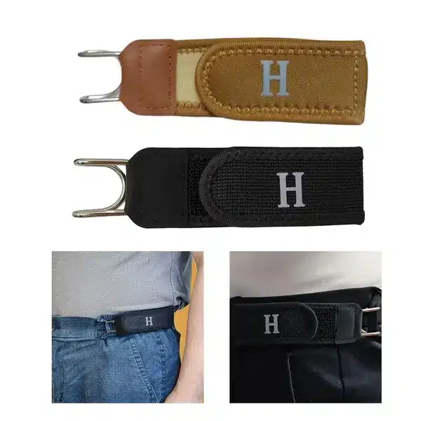 CALANDIS No Buckle Stretch Belt for Jeans Portable Stylish Metal Hook Buckleless Belt