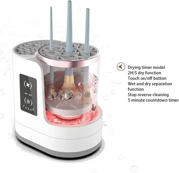 Electric Makeup Brush Cleaner Machine with Drying Timer Function