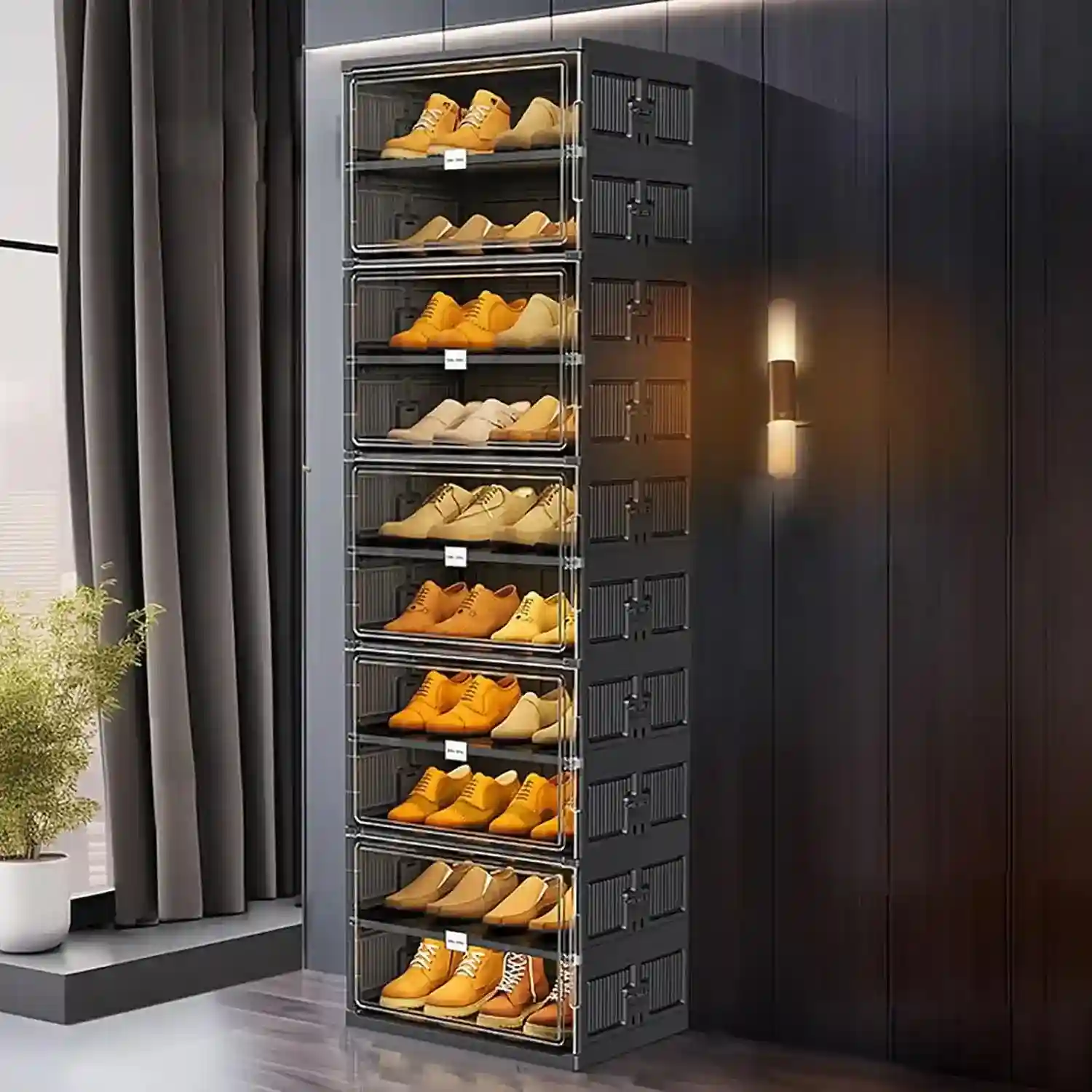 Stackable Transparent Shoe Storage Cabinet Organizer – Multi-Layer Dustproof Shoe Rack