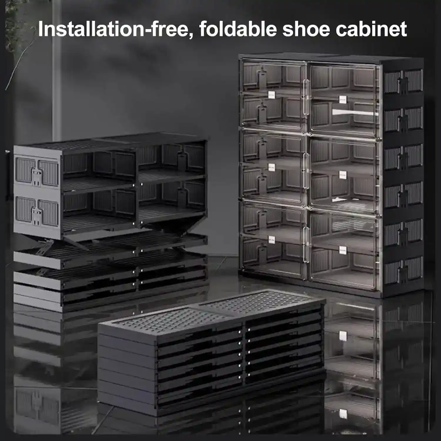 Stackable Transparent Shoe Storage Cabinet Organizer – Multi-Layer Dustproof Shoe Rack