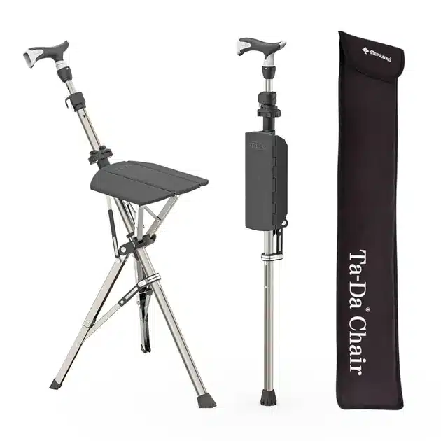 2-in-1 Foldable Walking Stick Chair