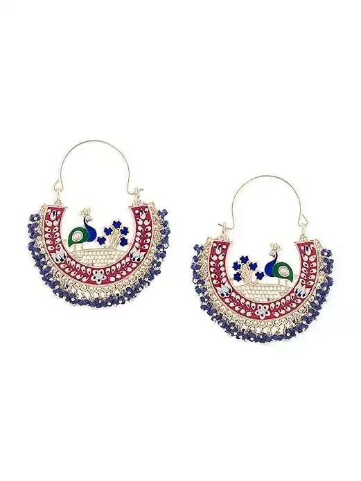 Royal Peacock Traditional Hoop Earrings