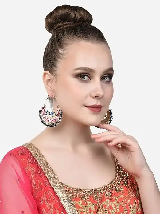Royal Peacock Traditional Hoop Earrings