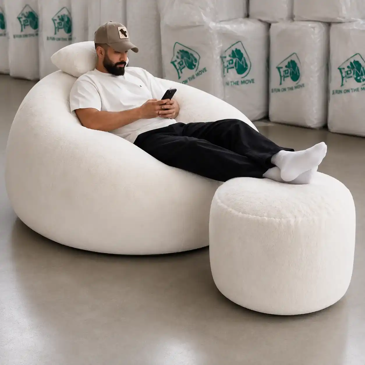 Luxury Plush Bean Bag Sofa Set