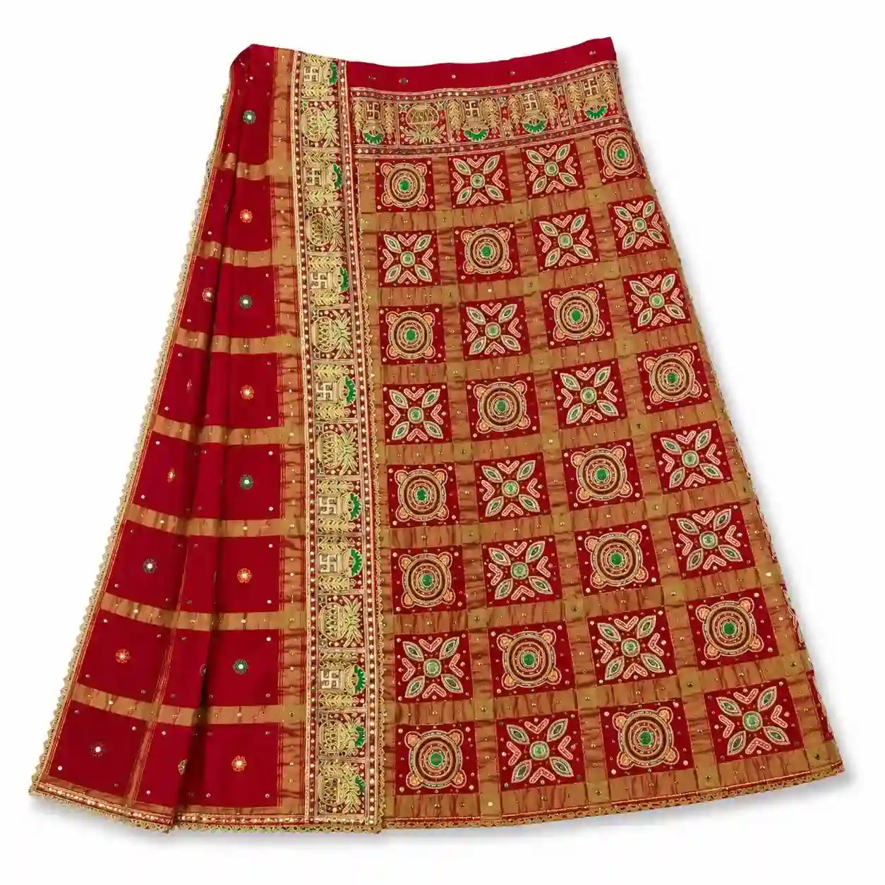 Traditional Embroidered Ethnic Dupatta with Mirror Work & Multicolor Pattern Design