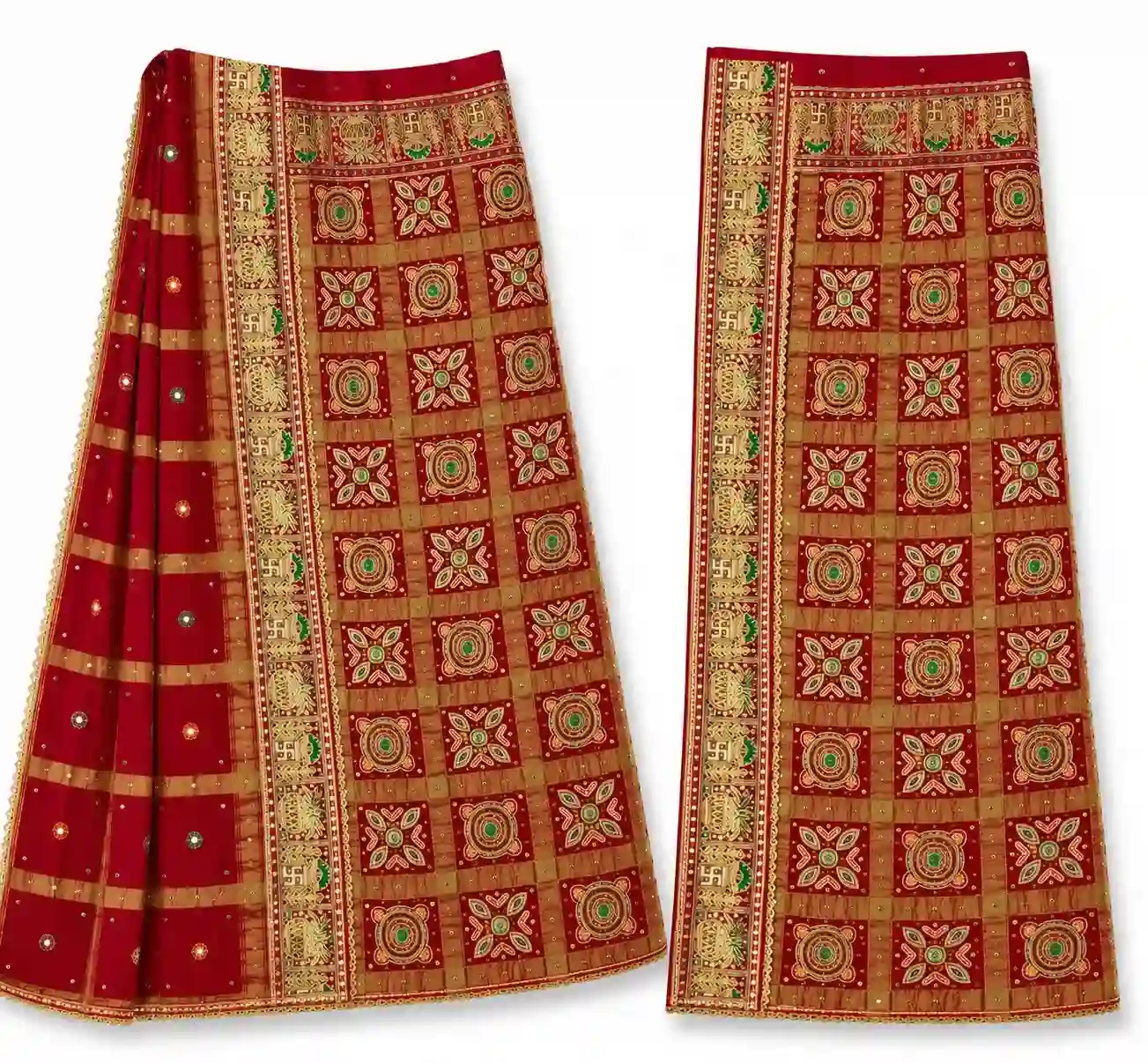 Traditional Embroidered Ethnic Dupatta with Mirror Work & Multicolor Pattern Design