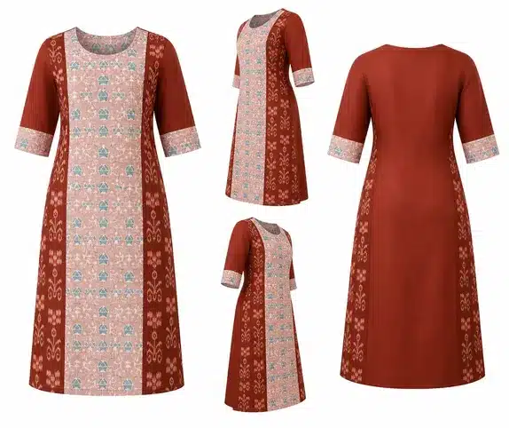 Stylish Maroon Printed Straight Kurta for Women
