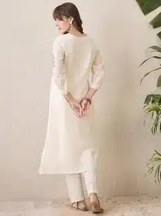 INDO ERA Women's A-Line Pure Cotton Floral Printed Kurta Pant Set