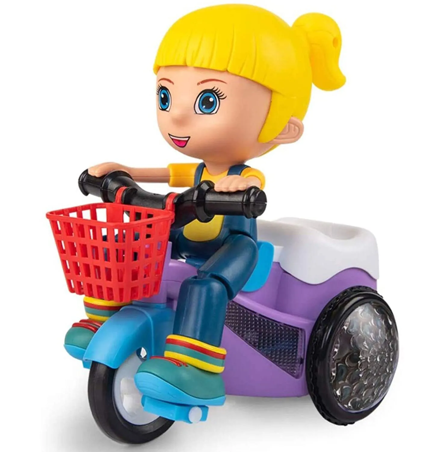 Stunt Tricycle Bump | Go 360 Degree Rotating Spot Stunt Tricycle | Dancing Motorcycle Toy with Flashing Light | Sound Musical Bicycle | Toys for Kids(Stunt Bicycle)