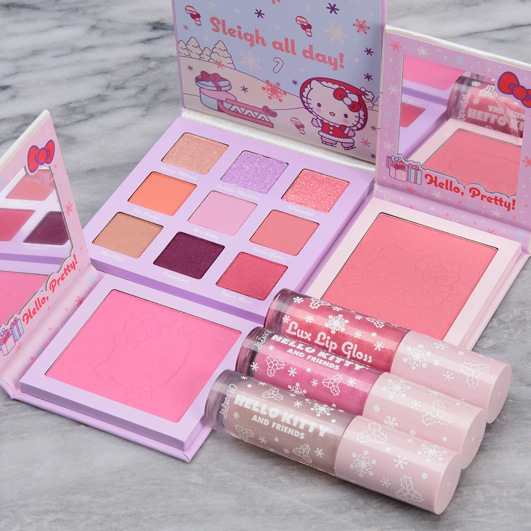 All-in-One Festive Makeup Gift Set with Eyeshadow, Blush & Lip Gloss