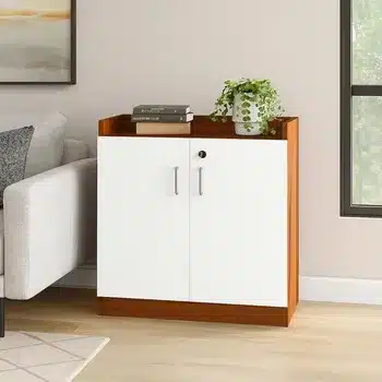 Modern Mirror Door Wooden Wardrobe Cabinet with Wheels