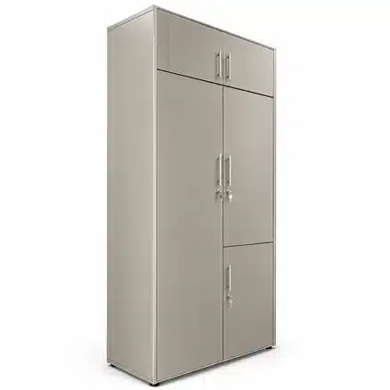 Modern Multi-Door Steel Storage Wardrobe Cabinet with Lock & Key