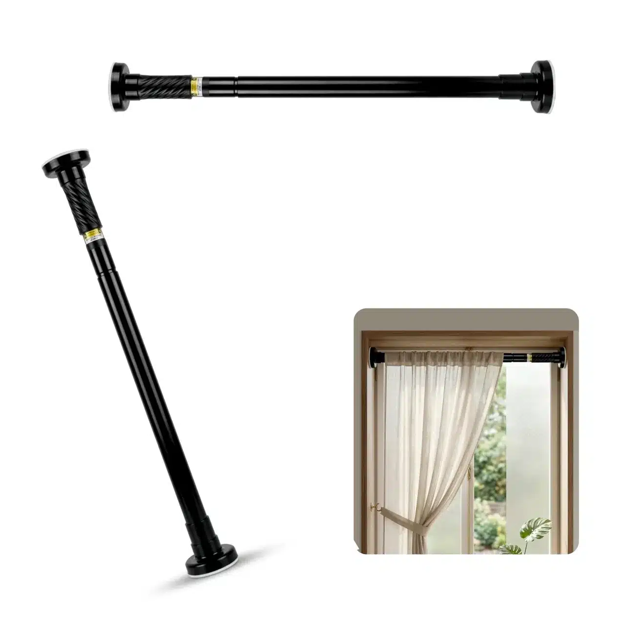 Adjustable No Drill Curtain Rod