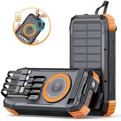Solar Power Bank with Wireless Charging
