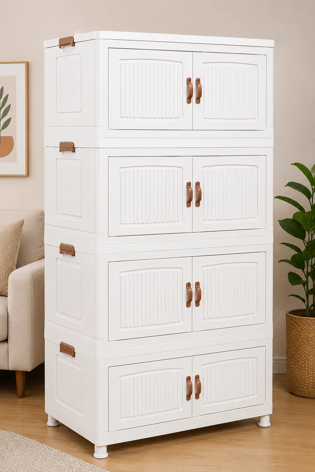 Refurbished Multi-Layer Plastic Storage Wardrobe Cabinet