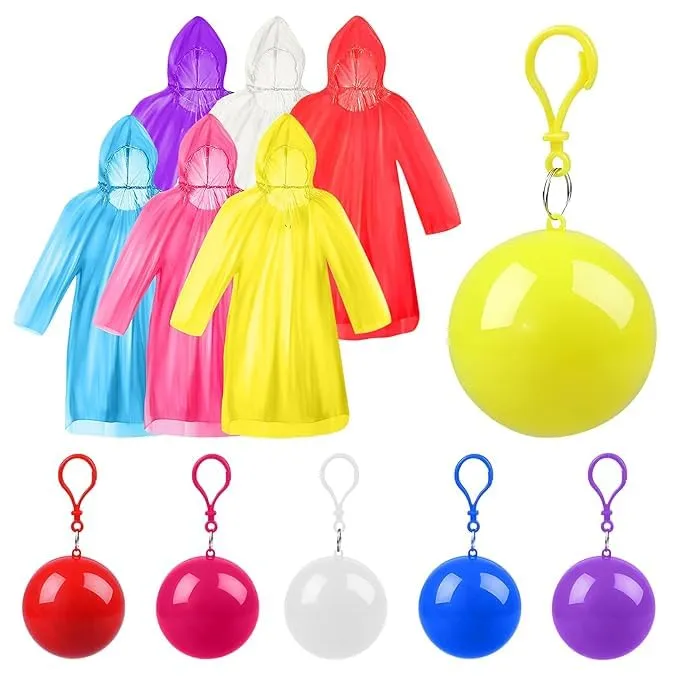 Reusable Waterproof Hooded Raincoat with Storage Ball