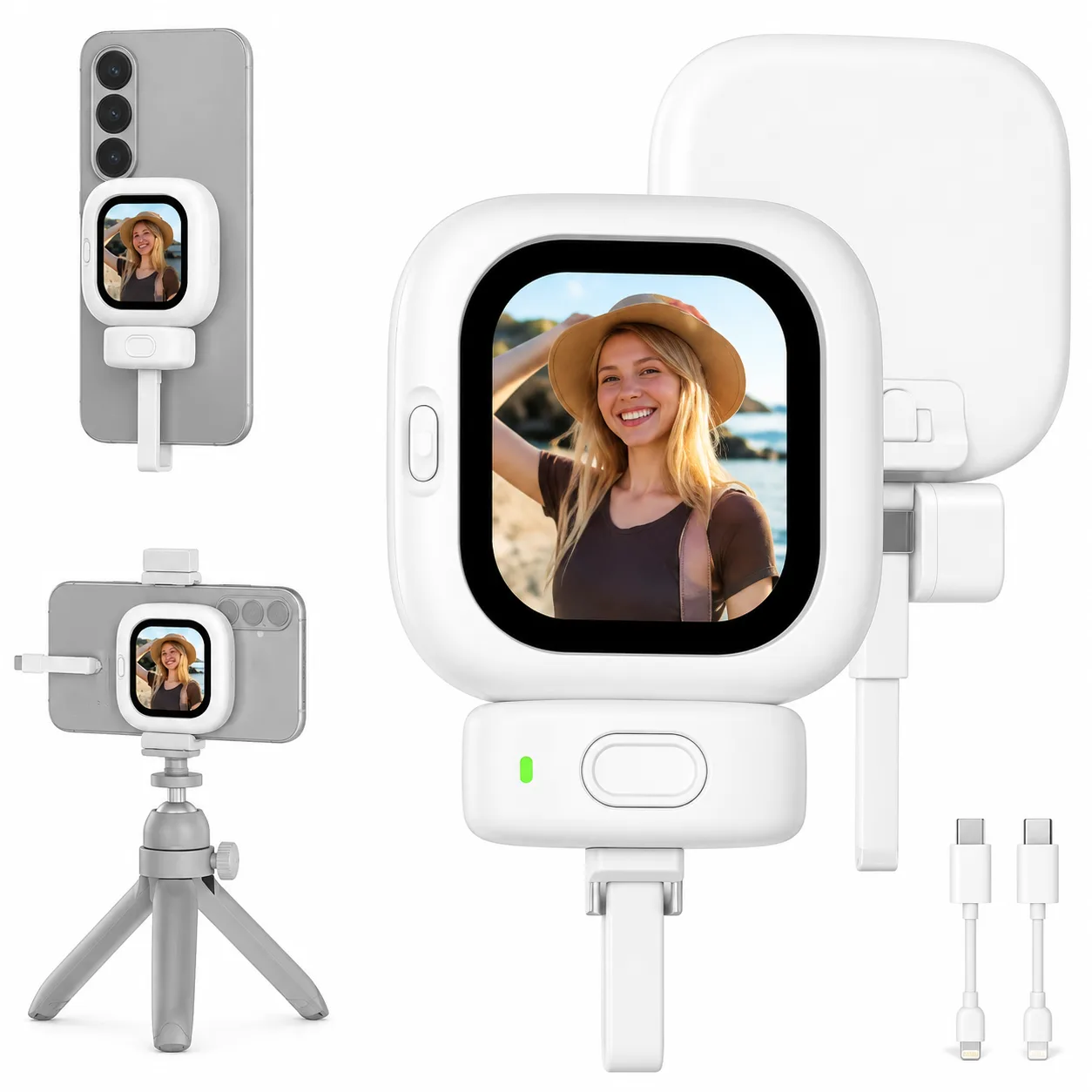 Portable Vlogging Selfie Monitor Display for Mobile Phone Rear Camera